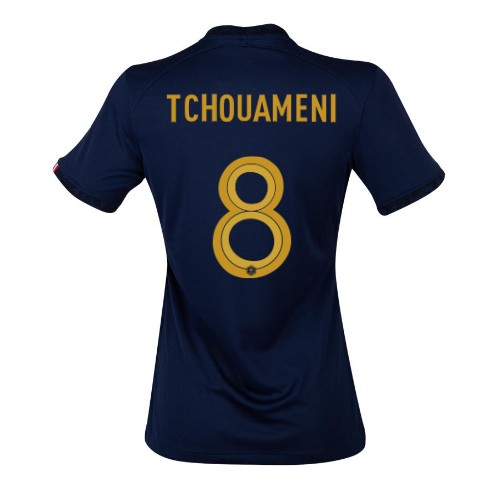 Frankrike Aurelien Tchouameni #8 Hjemmedrakt Kvinner VM 2022 Kortermet Frankrike Aurelien Tchouameni #8 Hjemmedrakt Kvinner VM 2022 Kortermet